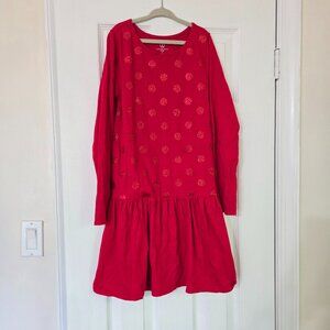 Pretty Red Long Sleeve Dress - Small